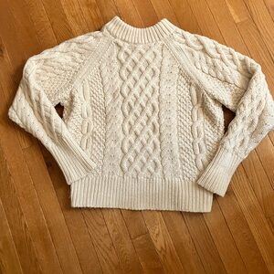 Women's Cream Fisherman’s Cable Knit Sweater Size S